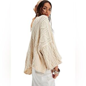 NWT Free People Washed Ashore Cable Knit Sweater size medium